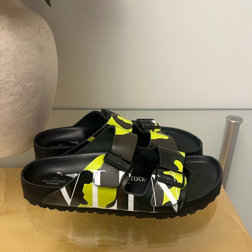 Birkenstock Valentino Arizona Army Camo LIme Sandals EU 41 Women or Men unisex